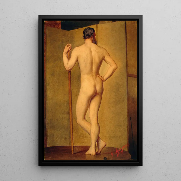 Nu masculino - Giuseppe Agujari — cuadro enmarcado en la pared