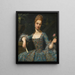 Retrato de una dama vestida con un vestido azul ricamente bordado - Giuseppe Baldrighi — cuadro enmarcado en la pared