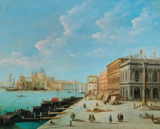 El Molo visto desde la Zecca con la columna de San Teodoro en Venecia - Giuseppe Bernardino Bison — vista de la obra
