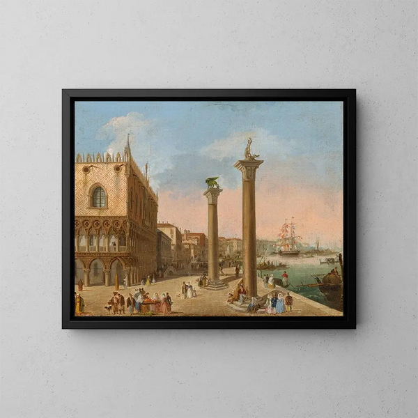 Le Môle vers la Riva degli Schiavoni à Venise - Giuseppe Bernardino Bison — framed artwork on a wall