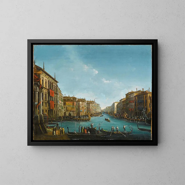 La régate sur le Grand Canal à Venise - Giuseppe Bernardino Bison — framed artwork on a wall