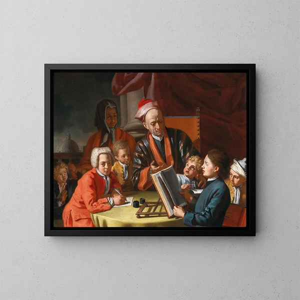 La Lección - Giuseppe Bonito — cuadro enmarcado en la pared