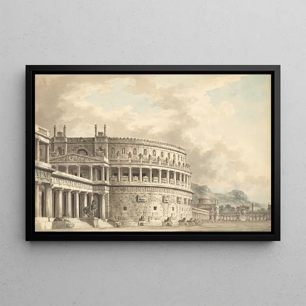 Giuseppe Borsato - Architectural Fantasy of a Magnificent Ancient Mausoleum.webp