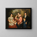 Retrato de familia supuesto de la familia Borbón-Sicilia, María Isabel con su esposo Francisco I de las Dos Sicilias y sus hijos. - Giuseppe Cammarano — cuadro enmarcado en la pared