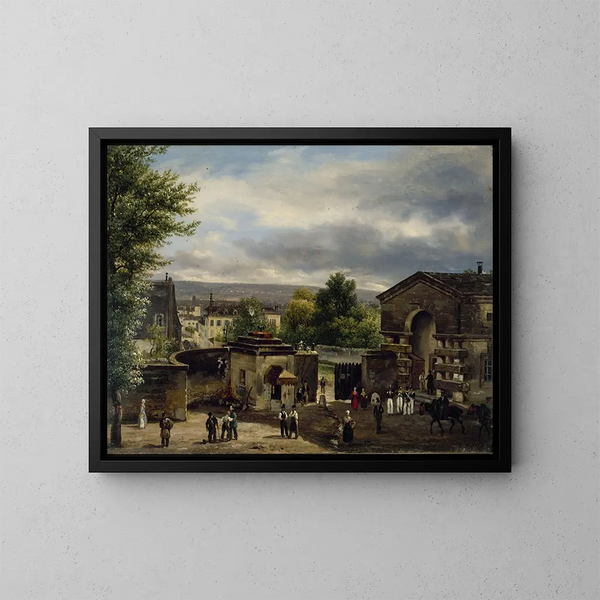 El muro de la calle Royale en Montmartre - Giuseppe Canella — cuadro enmarcado en la pared