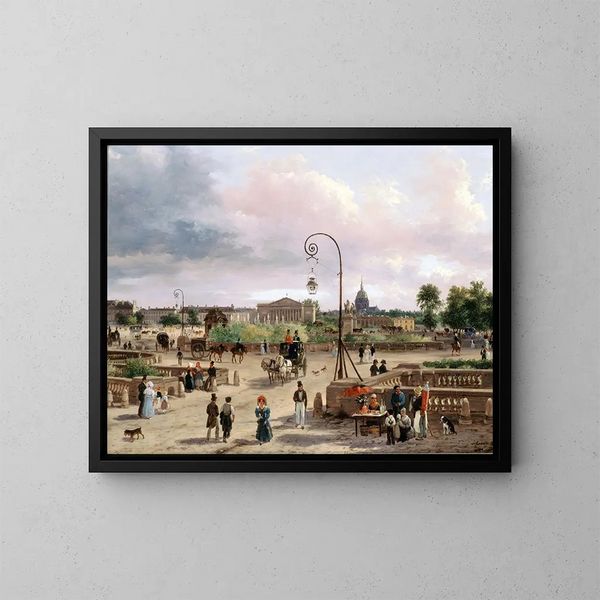 El lugar Luis XVI, plaza de la Concordia en 1829 - Giuseppe Canella — cuadro enmarcado en la pared