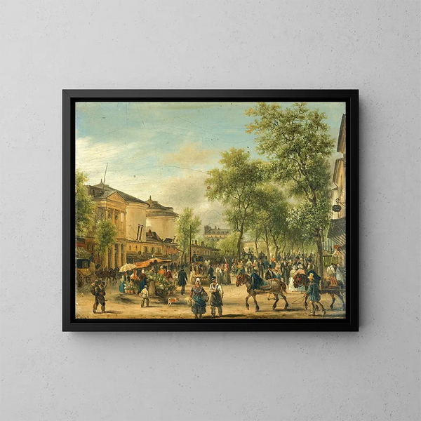 Vista de París en el bulevar Montmartre - Giuseppe Canella — cuadro enmarcado en la pared