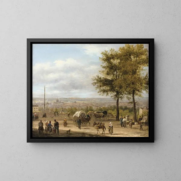 Vista de las alturas de París - Giuseppe Canella — cuadro enmarcado en la pared