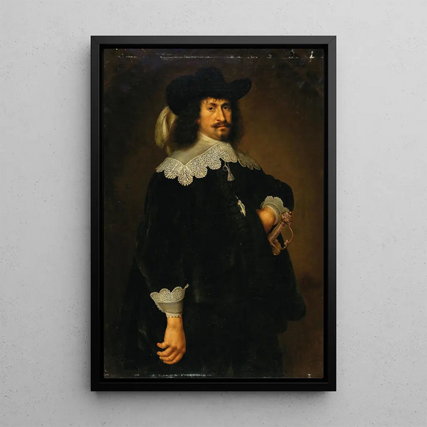 Portrait of a noble - Giuseppe Nuvolone — framed artwork on a wall
