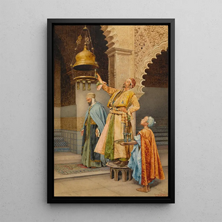 Giuseppe Signorini - Lighting the lamps at a mosque.webp