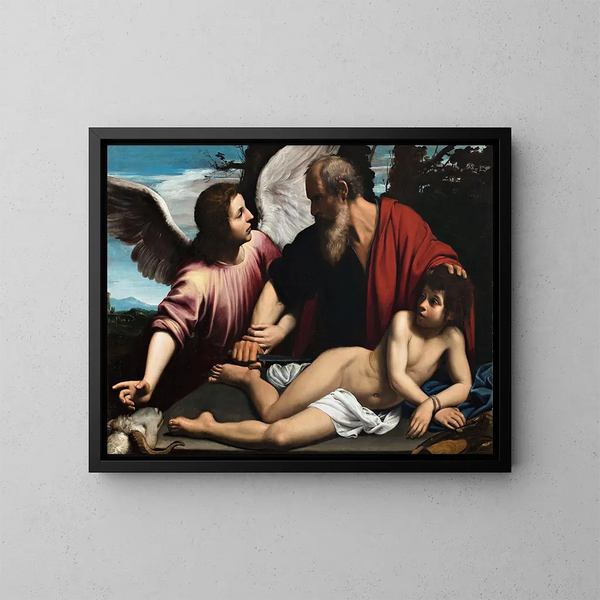 The Sacrifice of Isaac - Giuseppe Vermiglio — framed artwork on a wall