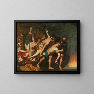 Los tres hebreos en el horno ardiente - Giuseppe di Guido — cuadro enmarcado en la pared