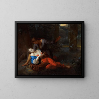 Céfale y Procris - Godfried Schalcken — cuadro enmarcado en la pared