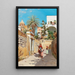 a summer alley in Capri - Goffredo Sinibaldi Paolucci — framed artwork on a wall