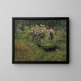 Escena de cementerio - Gottfrid Kallstenius — cuadro enmarcado en la pared