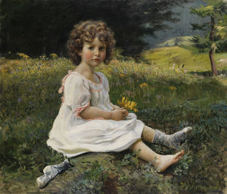 Filles dans un champ de fleurs - Gottfried Hofer — vista de la obra