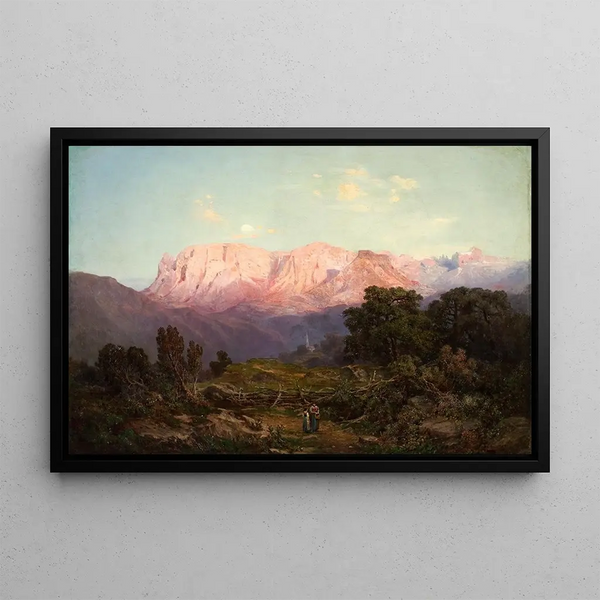 Gottfried Seelos - Schlern mit Rosengarten von Rampeun aus gesehen.webp