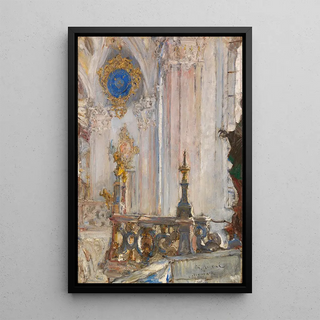 Gotthardt Kuehl - Blick in die RokokoWallfahrtskirche Birnau bei Schloss Maurach am Bodensee.webp