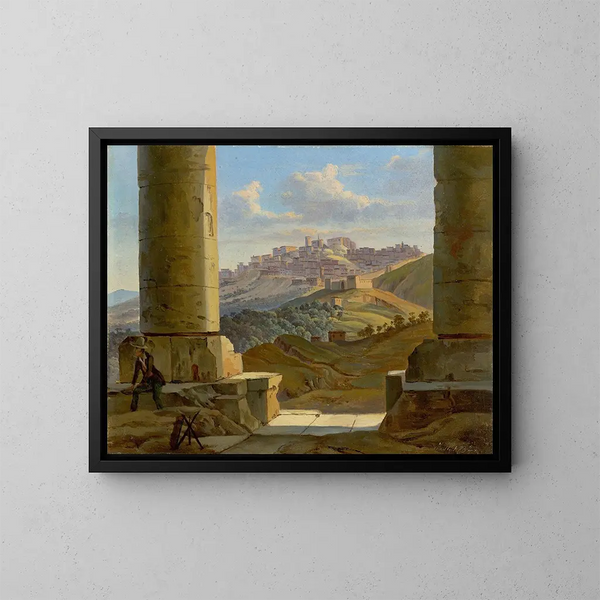 Paisaje siciliano - Gottlob Michael Wentzel — cuadro enmarcado en la pared
