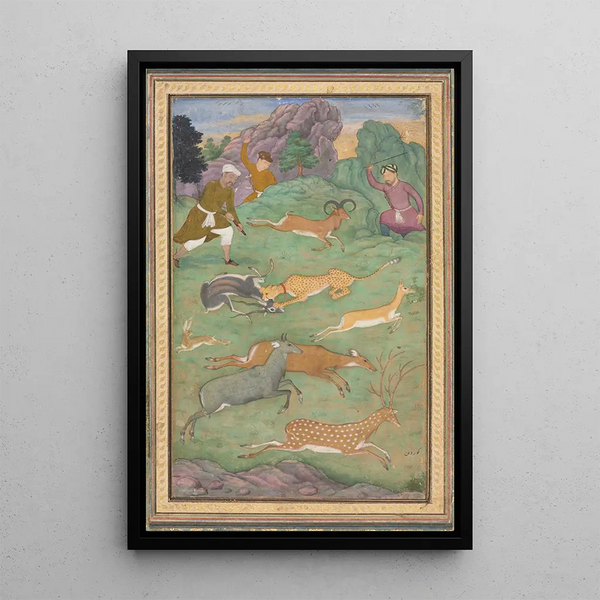 Caza de la antílope y del ciervo - Govardhan — cuadro enmarcado en la pared