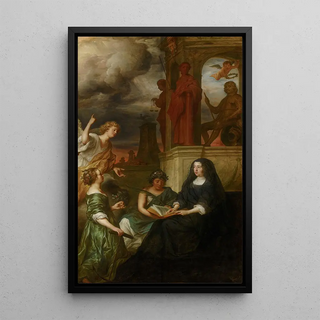 Govert Flinck - Allegory on the Memory of Stadholder Frederik Hendrik 15841647 with a Portrait of his Widow Amalia of SolmsBraunfels 16021675.webp