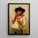Powley jeune homme binant du maïs - Grace Carpenter Hudson — framed artwork on a wall