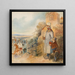 Grandfather and his grandson observing Archduke Karl of Austria Těšín in a general's uniform after the victorious Battle of Aspern - Friedrich Johann Treml — framed artwork on a wall