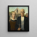 Gótico americano - Grant Wood — cuadro enmarcado en la pared