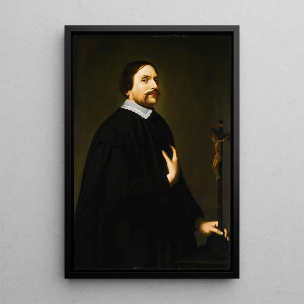 Retrato de un prelado - Gérard Douffet — cuadro enmarcado en la pared