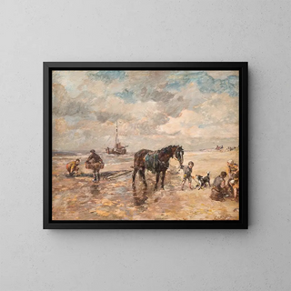 Gregor von Bochmann - Mussel fisher by the beach.webp