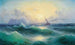 Stormy Sea with an Iceberg - Grigori Ivanovitch Kapustin — artwork view
