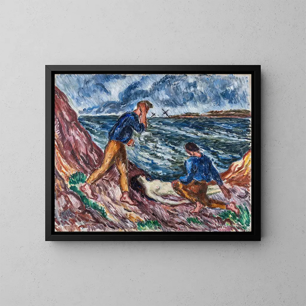Encontrado en la orilla - Gösta Sandels — cuadro enmarcado en la pared