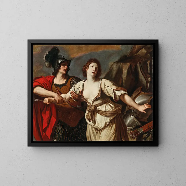 Rinaldo y Armida - Guercino — cuadro enmarcado en la pared
