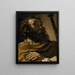 Saint Alexis in a brown shawl holding a staff - Guercino — framed artwork on a wall