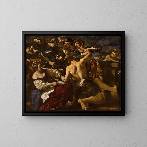Samson capturado por los filisteos - Guercino — cuadro enmarcado en la pared