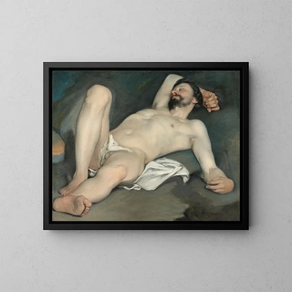 Nu masculino alargado - Guido Cagnacci — cuadro enmarcado en la pared