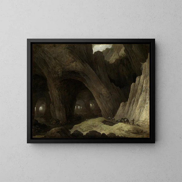Grotte avec muletiers - Guillam Dubois — framed artwork on a wall