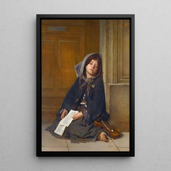 The Beggar - Guillaume Charles Brun — framed artwork on a wall