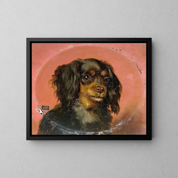Retrato de un cachorro - Guillaume Anne van der Brugghen — cuadro enmarcado en la pared