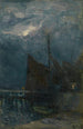 Entrada de un puerto de noche - Guillaume Vogels — vista de la obra