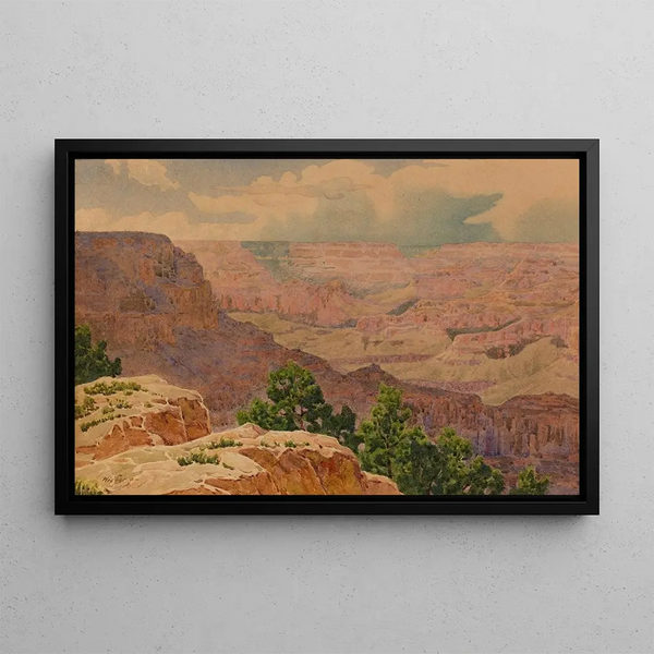 View of the Grand Canyon - Gunnar Mauritz Widforss — framed artwork on a wall