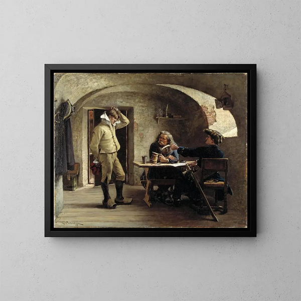 Sergents reclutadores - Gustaf Cederström — cuadro enmarcado en la pared