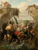 El puente de Nya Lödöse colapsando en el río Säve en 1543 - Gustaf Henrik Brusewitz — vista de la obra