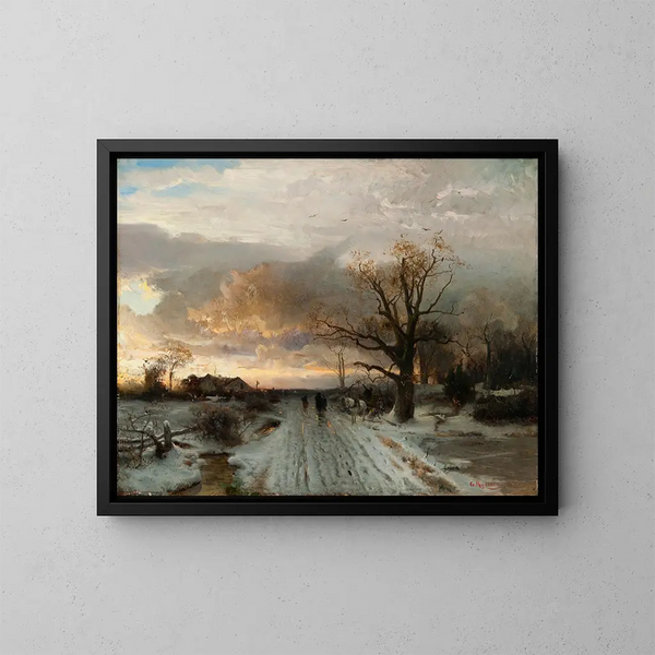 Paisaje de invierno - Gustaf Rydberg — cuadro enmarcado en la pared