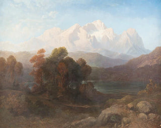 Gustav Adolf Horst - Alpine panorama with mountain lake.webp