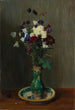 Ancolies et œillets dans un vase vert - Gustav Kampmann — artwork view