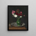 Bouquet de claveles - Gustav Kampmann — cuadro enmarcado en la pared