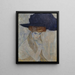 The Black Feathered Hat - Gustav Klimt — framed artwork on a wall