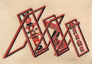 Gustav Klutsis - Propaganda Stand Workers of the World Unite.webp