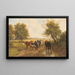 Reproducción de vacas en un vasto paisaje - Gustav Ranzoni — cuadro enmarcado en la pared